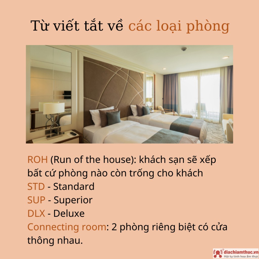 Một số thuật ngữ trong khách sạn