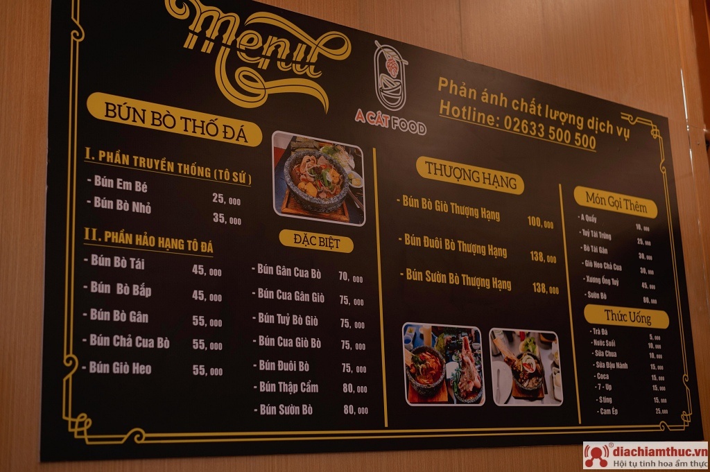 Menu A Cát Food