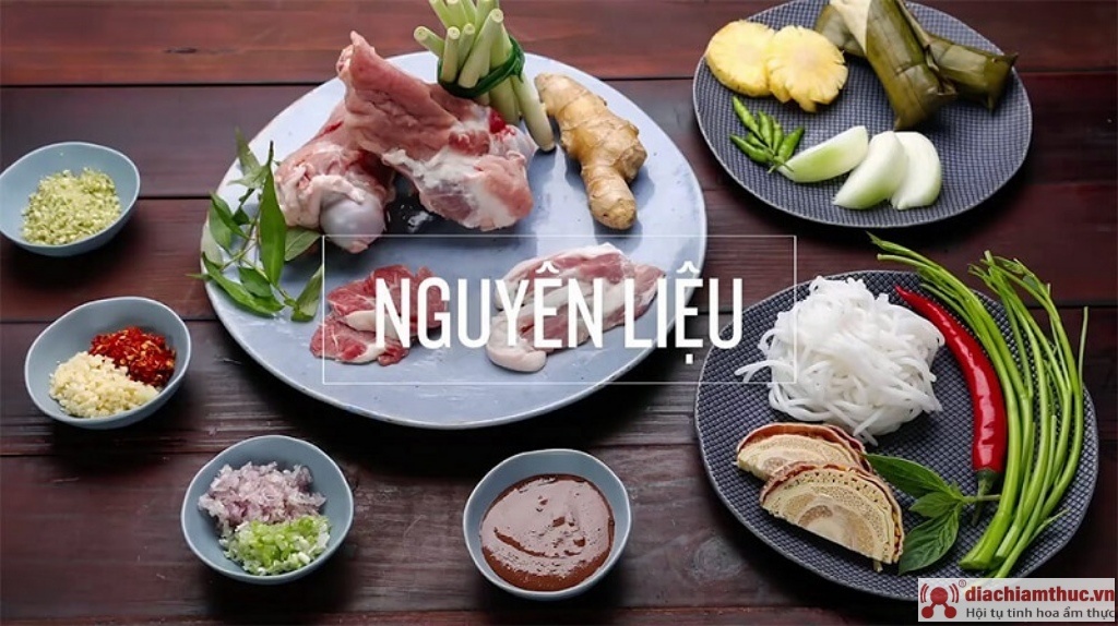 Nguyên liệu Để làm món bún bò thố đá Đà Lạt