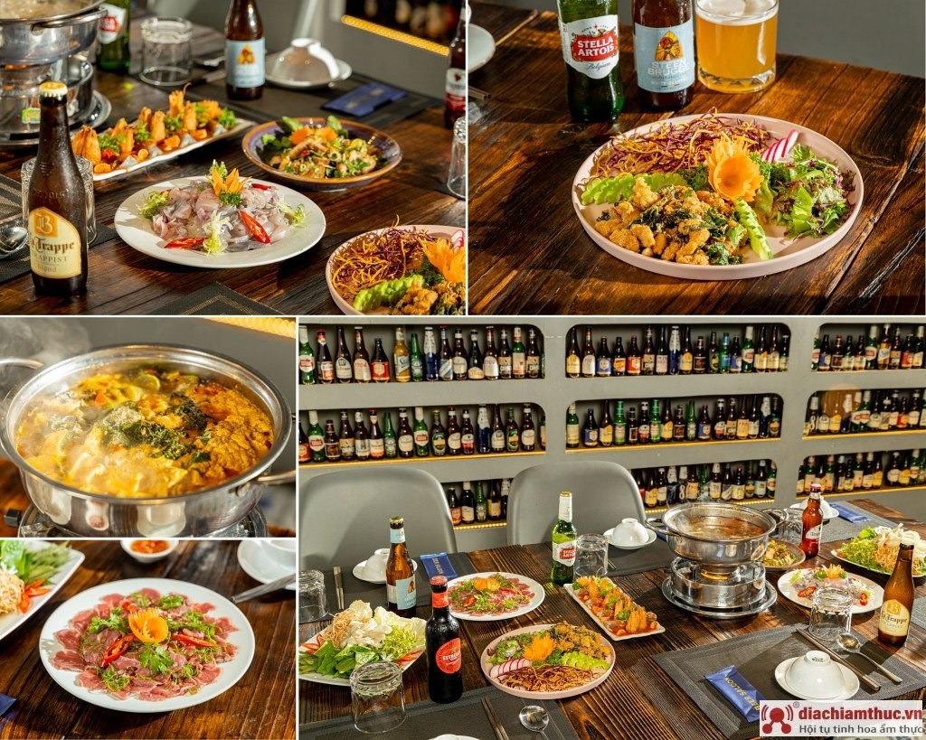 Các món nhậu tại Quán Beer Saloon với bia, steak, salad, nướng, lẩu, hải sản....