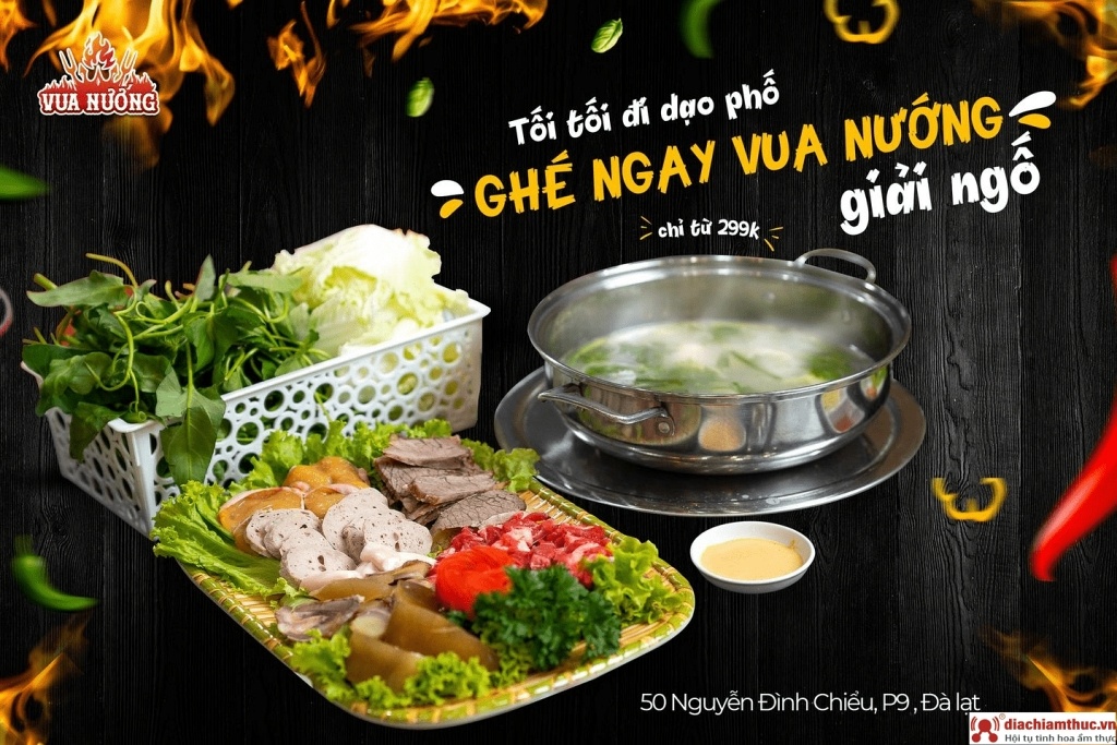 Lẩu bò nhà hàng Vua Nướng Đà Lạt