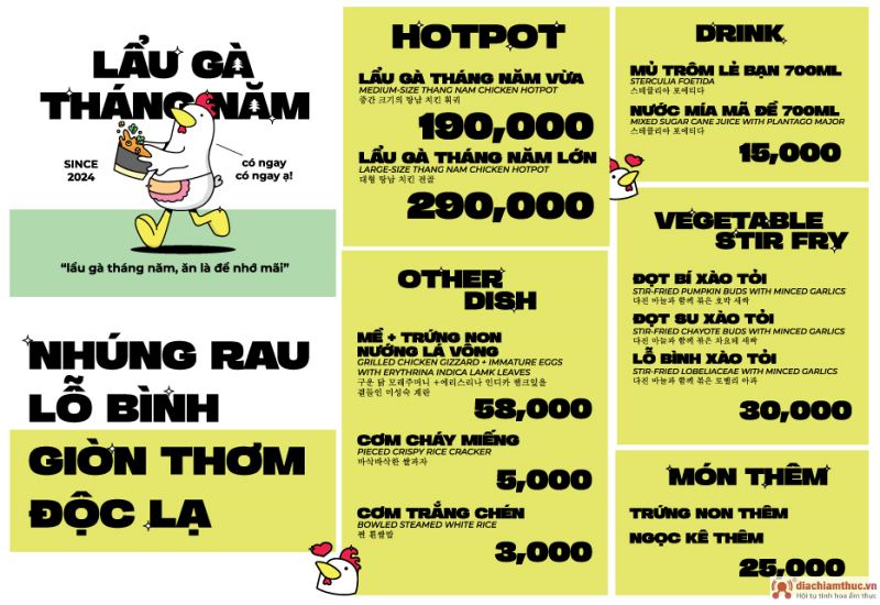 Menu Lẩu Gà Tháng Năm