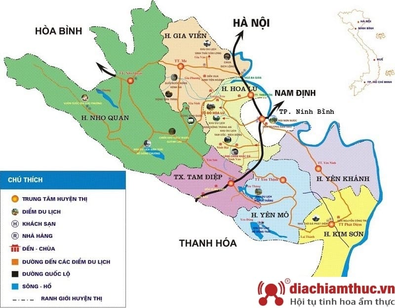 Bản đồ du lịch Ninh Bình