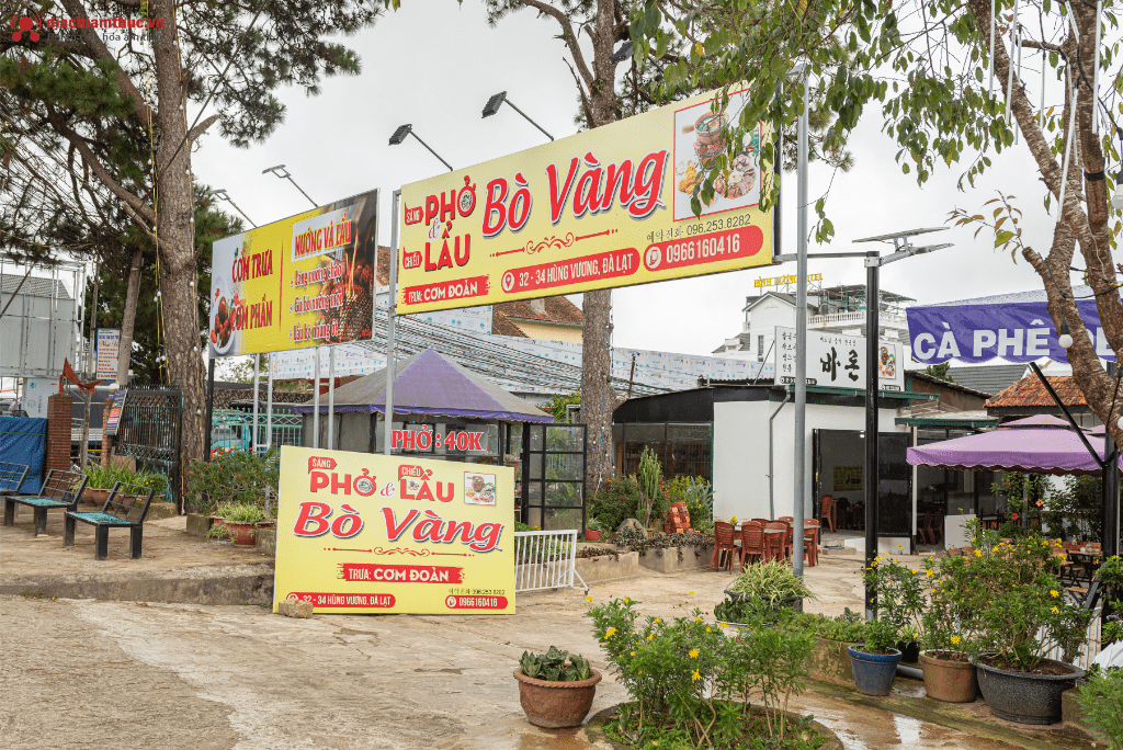 quán Phở Bò Vàng ở Đà Lạt