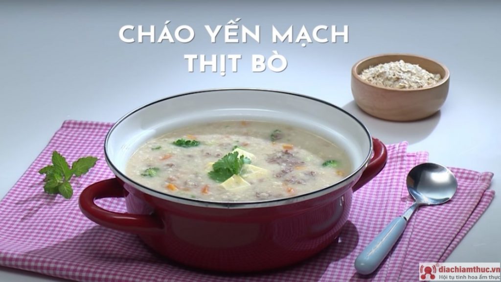 Cháo yến mạch thịt bò