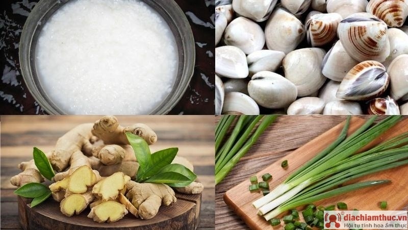 Hình nguyên liệu cháo ngao truyền thống