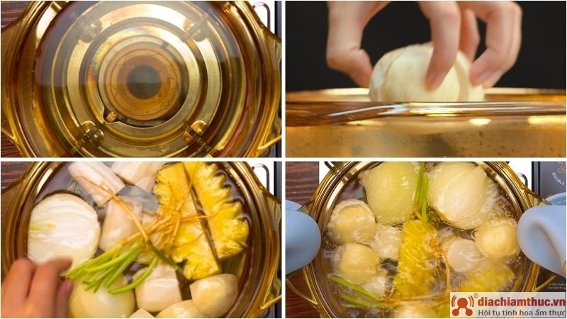 Nấu nước dùng nấu bò kho chay truyền thống