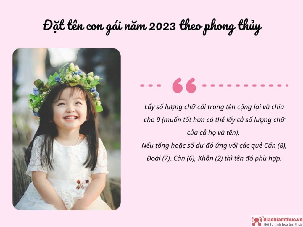 Đặt tên con gái theo phong thủy